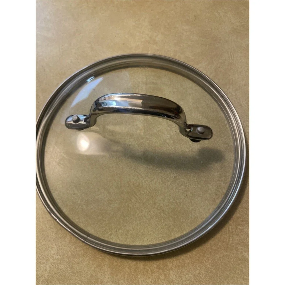 Calphalon Stainless Steel Tempered Glass Replacement Lid 7.5 Inside Diameter 8in